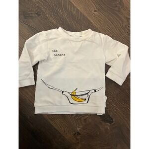 Miles Baby White "Sac Banane" Banana Fanny Pack Graphic Sweatshirt Kids 12M